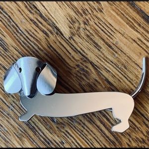 Vintage Sterling Silver Dachshund Dog Pin Brooch